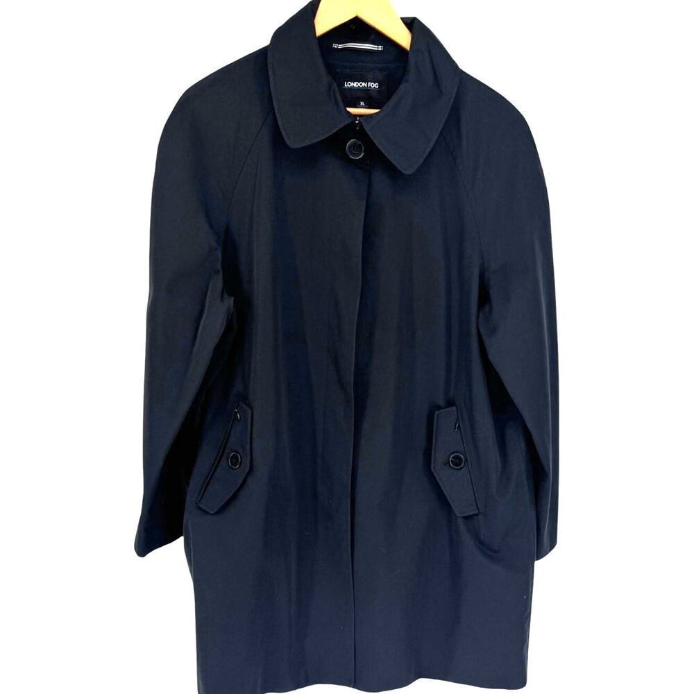 London Fog Classic Women XLarge Button Front Trench Coat Minimal Capsule